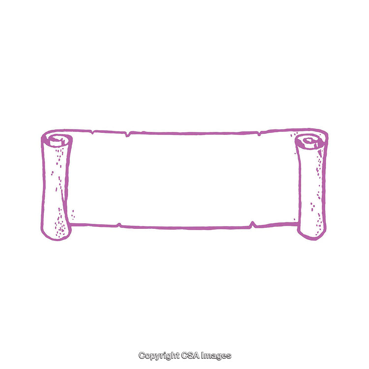 Hand-Drawn Pink Scroll Banner Illustration on a White Background