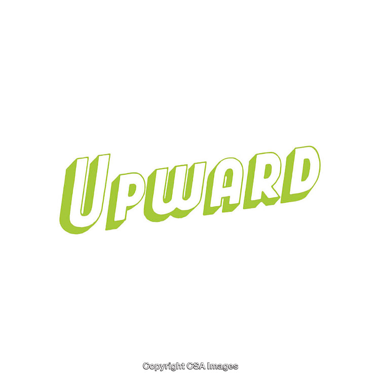 Green Upward Text in Modern Bold Font on White Background