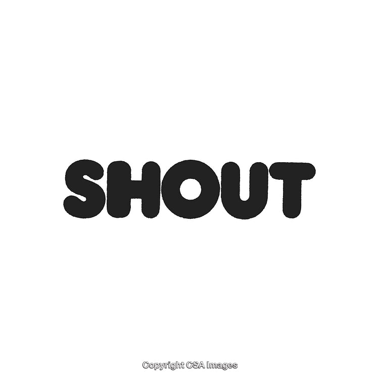 Bold Typography Design Featuring the Word Shout in Black Bold Letters
