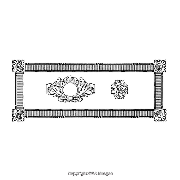 Decorative Vintage Black and White Border with Ornamental Details
