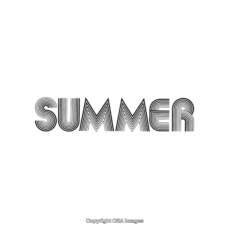 Geometric Black Text Design Featuring the Word Summer in Stylized Typography