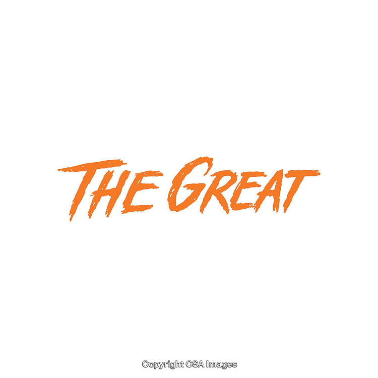 Stylized Typography Reading 'The Great' in Bold Orange Script Text