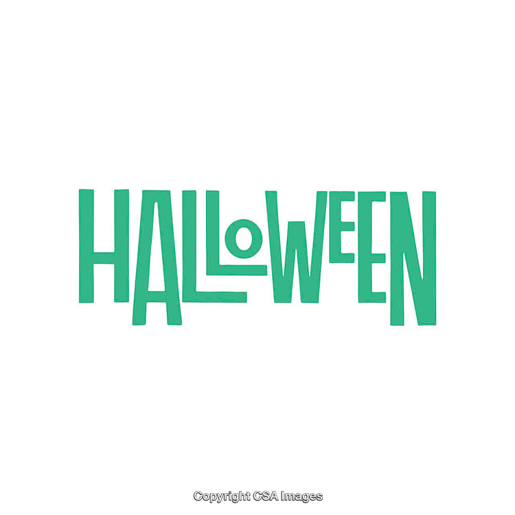 Green Halloween Lettering Design on a White Background