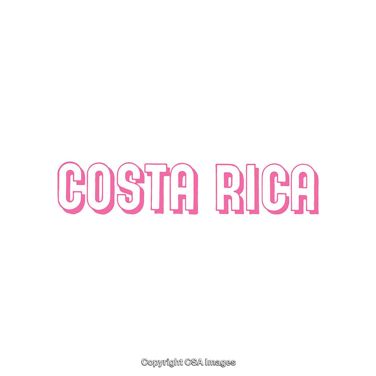 Pink Costa Rica Text Artwork on White Background