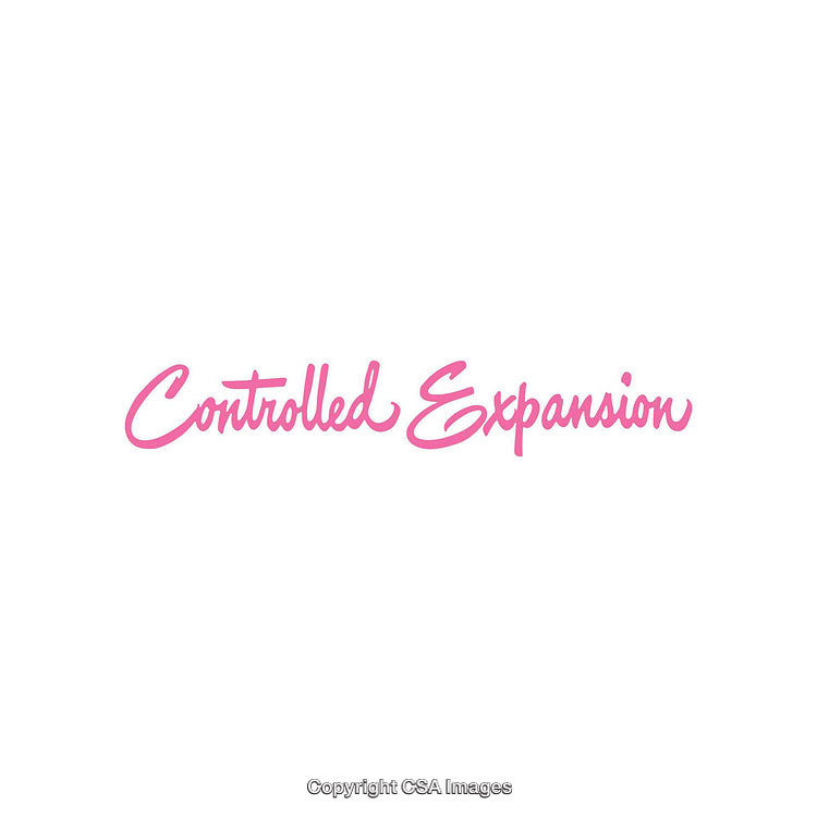 Stylish Pink Typography Featuring the Words 'Controlled Expansion' on a White Background