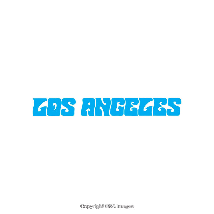 Stylized Blue Text Design Featuring Los Angeles in Bold Font