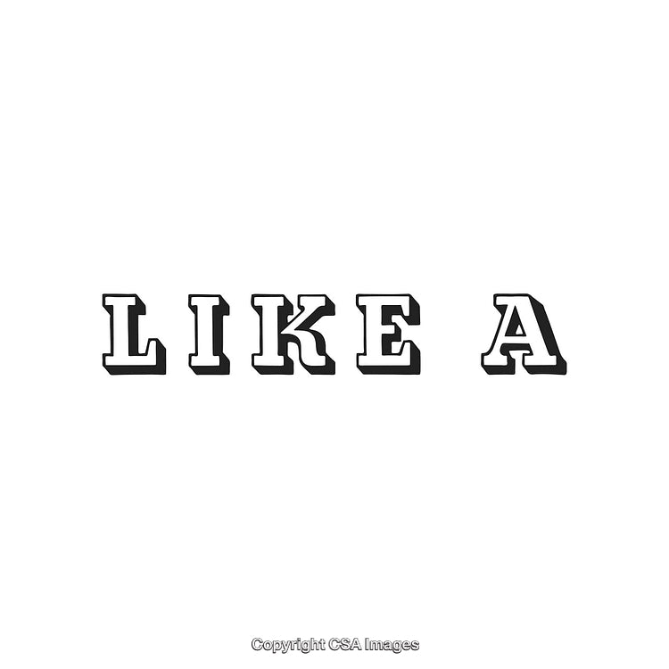 Simple Monochrome Text Graphic Featuring Words 'Like A' on White Background