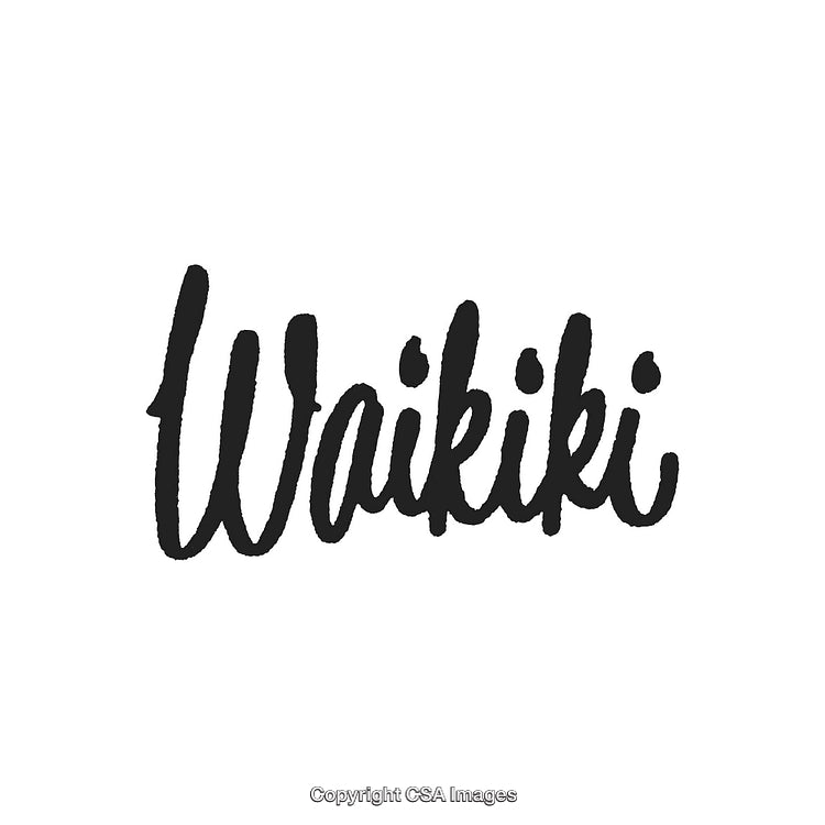 Elegant Hand-Drawn Waikiki Typography Logo for Tourism and Branding