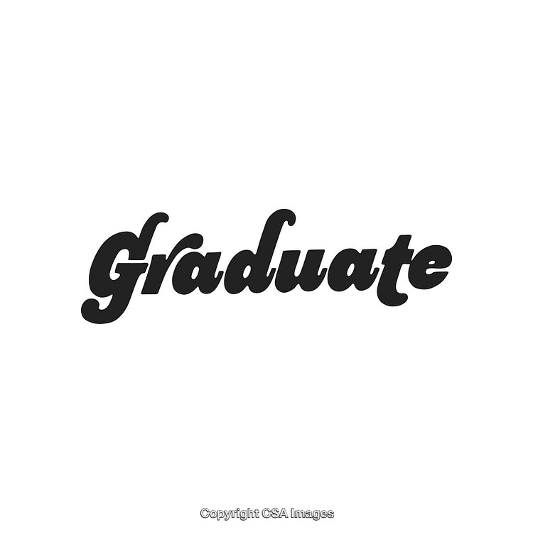Stylized Blackboard Text Showing the Word Graduate in a Bold Retro Font