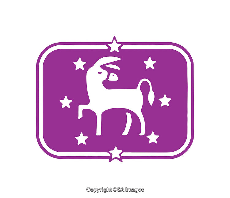 Violet Icon with a Stylized Animal Design Featuring Stars