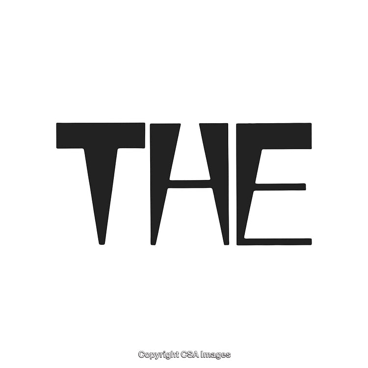 Bold Typography of the Word 'THE' in Abstract Artistic Style