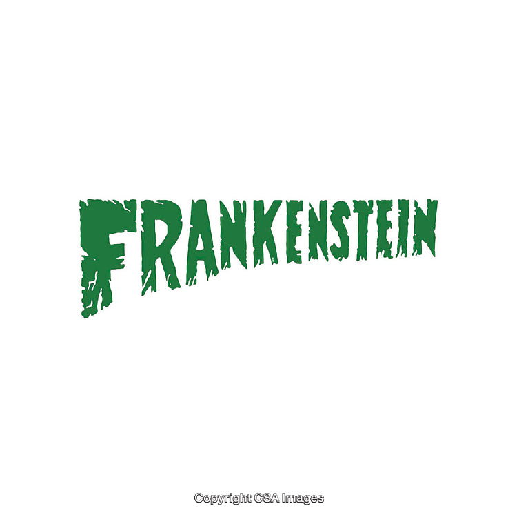 Frankenstein Text Design in a Bold Green Font on a White Background