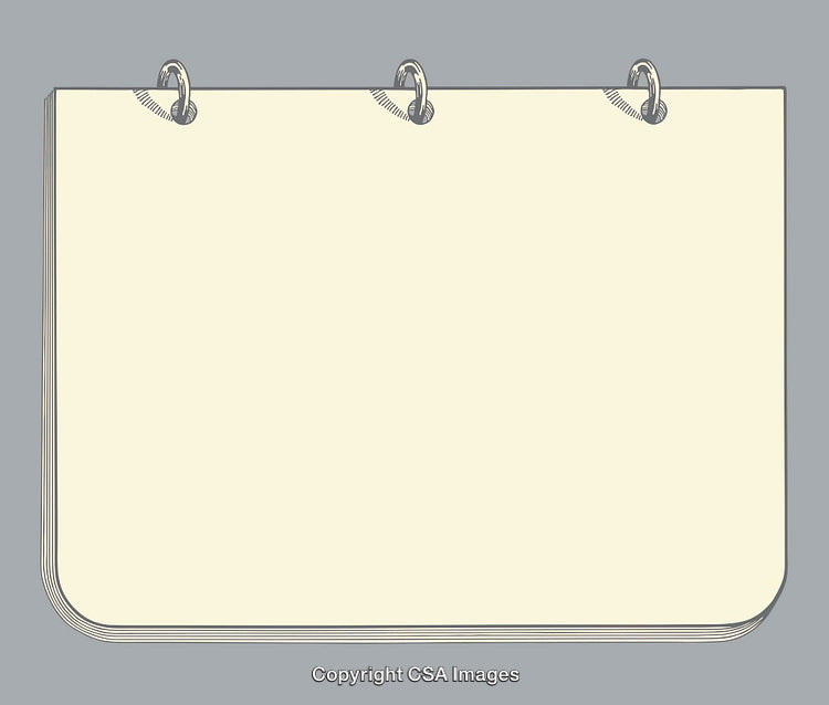 Blank Calendar Template Illustration with Rings and Minimalist Design