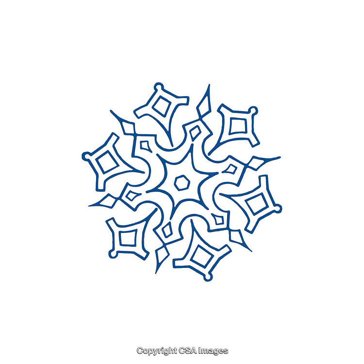 Intricate Blue Geometric Patterning in a Symmetric Decorative Design