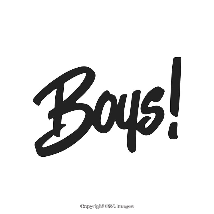 Stylish Handwritten Typography Lettering of the Word Boys with Excitement Emphasis
