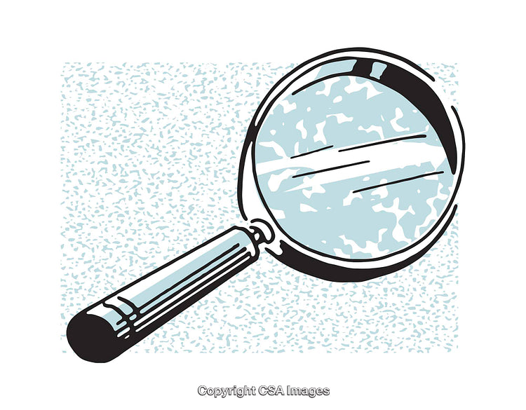 Retro-Style Illustration of a Magnifying Glass on Textured Background