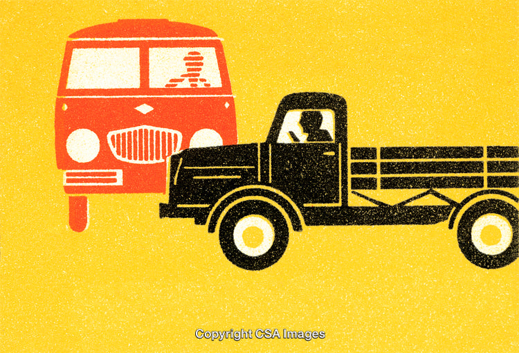 Simple Illustration Featuring Vehicles in Contrast for Conceptual Representation