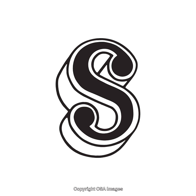 Stylized Black Letter S in Bold Modern Typography Design