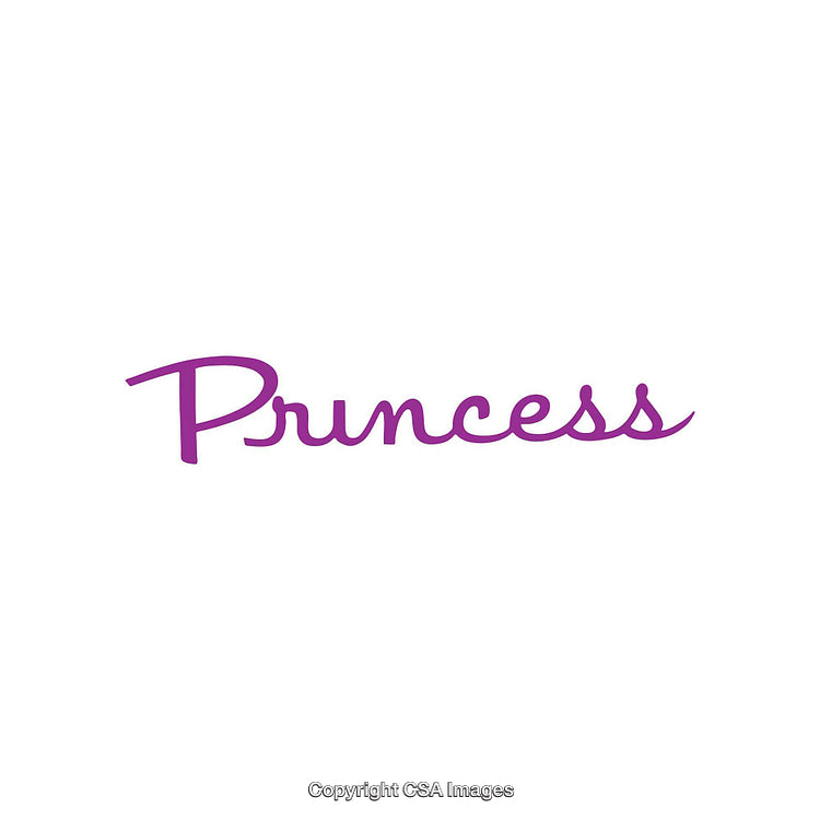 Purple Script Text Displaying the Word 'Princess' on White Background