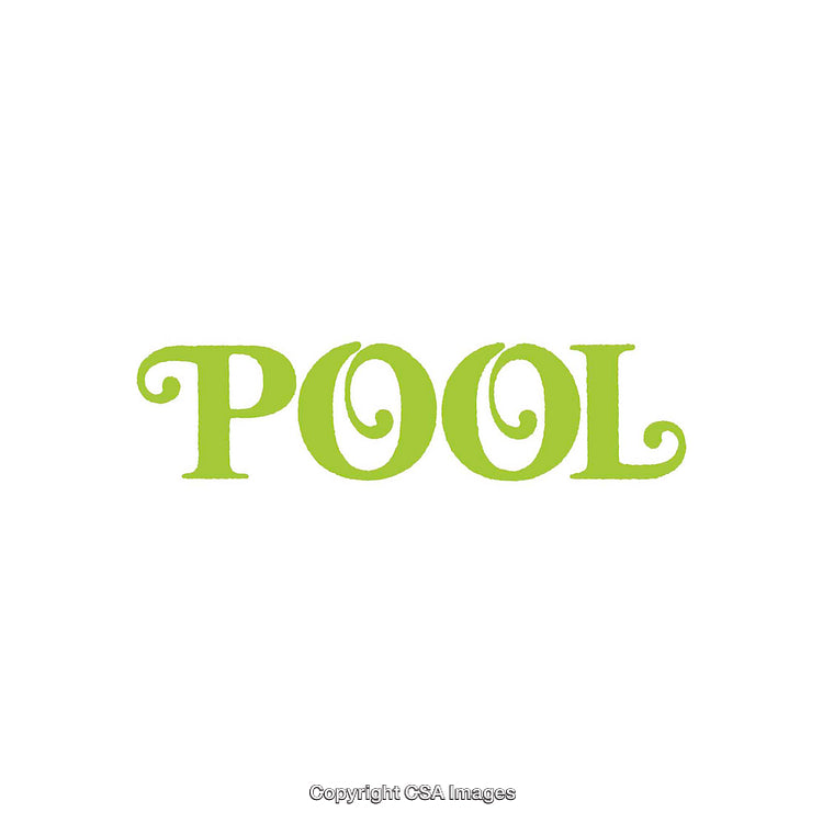 Creative Green Pool Text in Decorative Font on White Background