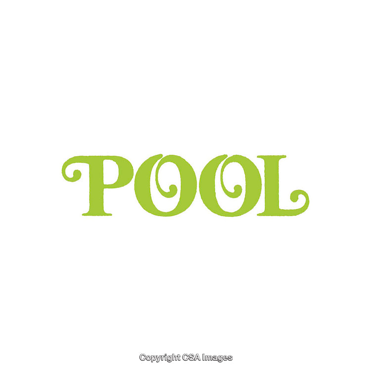 Creative Green Pool Text in Decorative Font on White Background