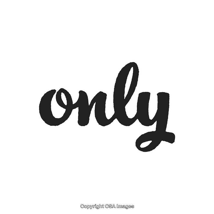 Handwritten Word 'Only' in Stylish Black Typography on White Background