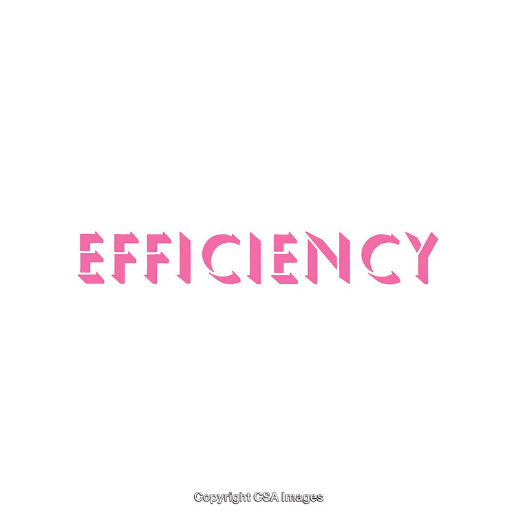 Pink Efficiency Text Design on a White Background