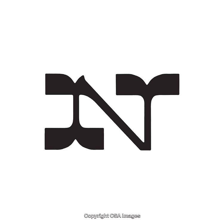 Abstract Black And White Typography Art Featuring the Letter N