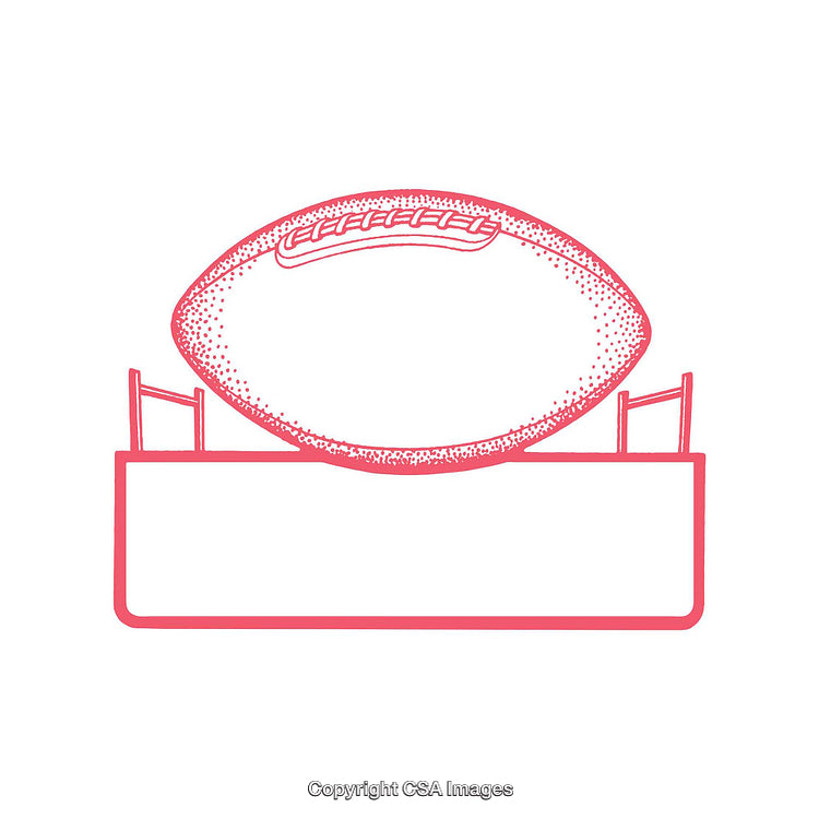 Monochromatic Illustration of an American Football with Stadium Outline