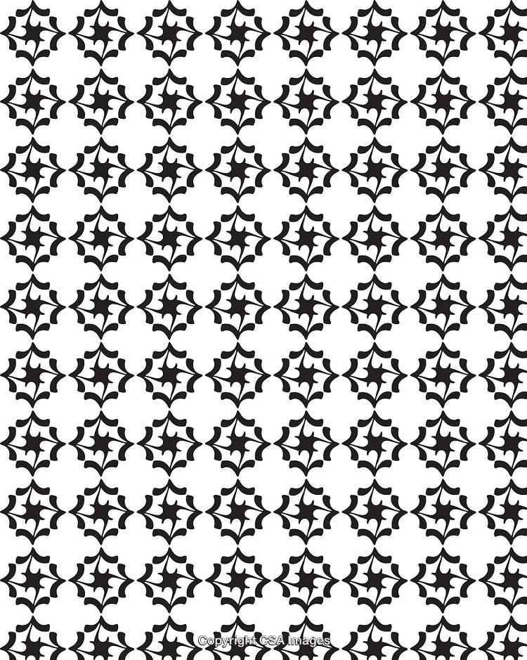 Seamless Repeating Black and White Decorative Geometric Pattern Design