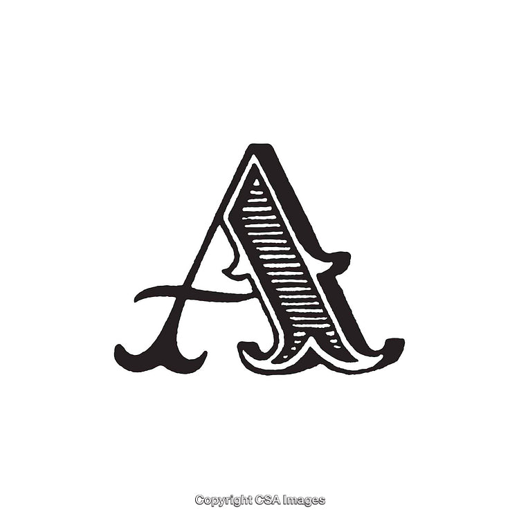 Vintage Uppercase Letter A With Decorative Design Elements