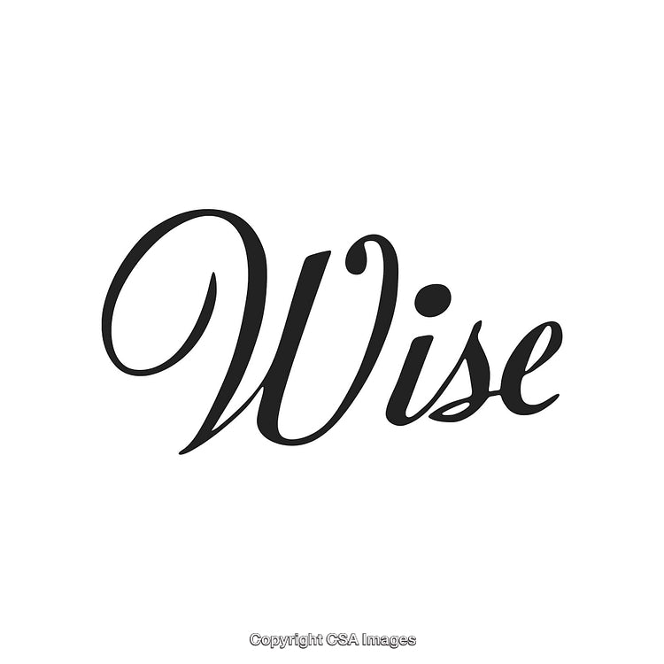 Elegant Script Writing of the Word 'Wise' on a Minimalist Background