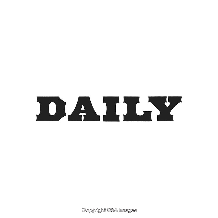 Bold Black Typeface Displaying The Word Daily on White Background