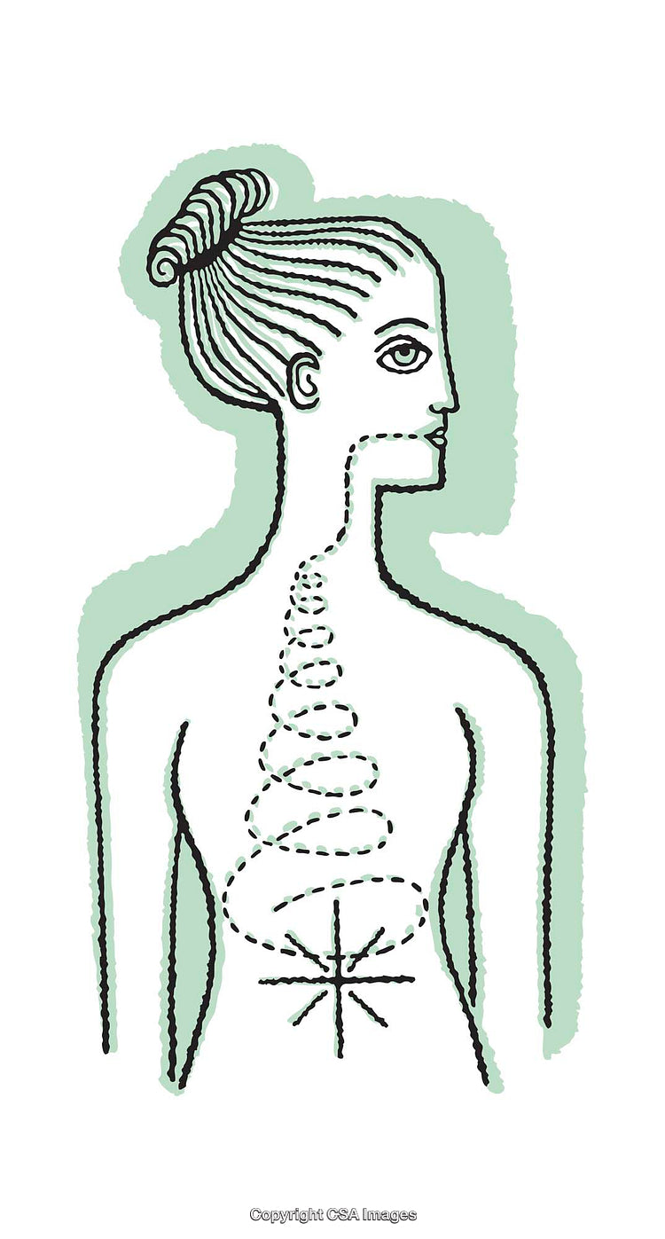 Colorful Illustration of a Woman Highlighting Abstract Energy Concepts