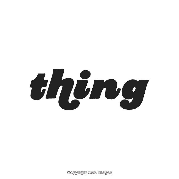Minimalistic Black Text Reading 'Thing' in a Bold Style on White Background