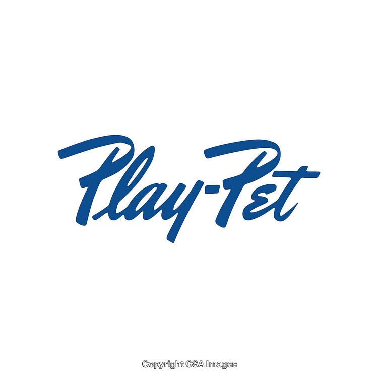 Blue Script Logo Text Reading 'Play-Pet' on White Background