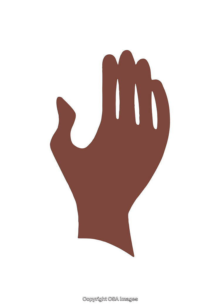 Minimalistic Silhouette Artwork of a Hand in Brown Shade