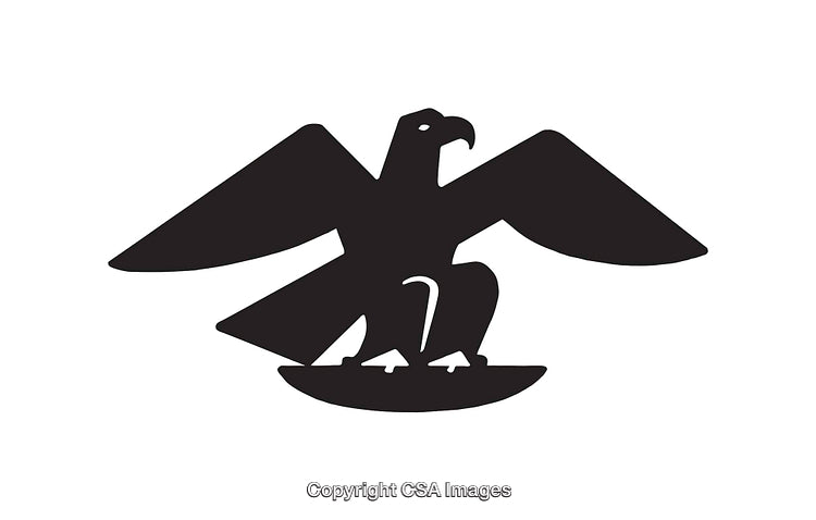 Black Silhouette of a Stylized Eagle in Minimalist Line Art Design