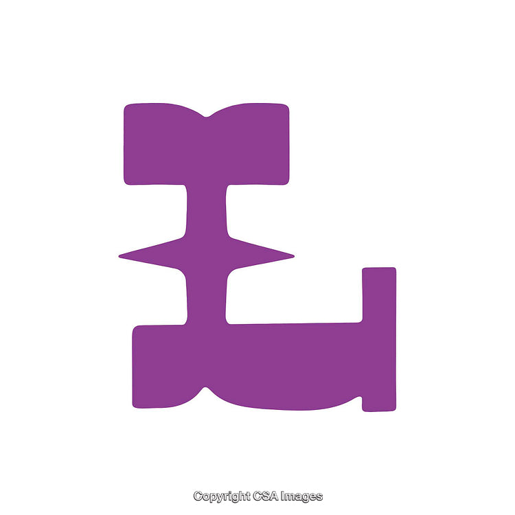Abstract Purple Letter L Design with Bold Geometric Shapes
