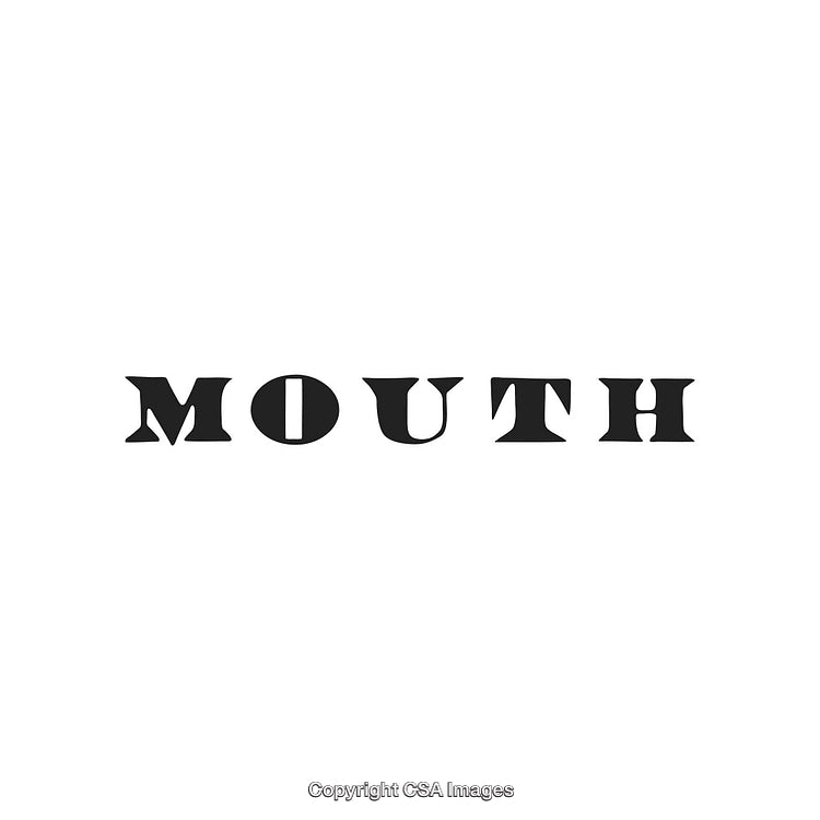 Black Bold Typeface Displaying the Word 'Mouth' on a White Background