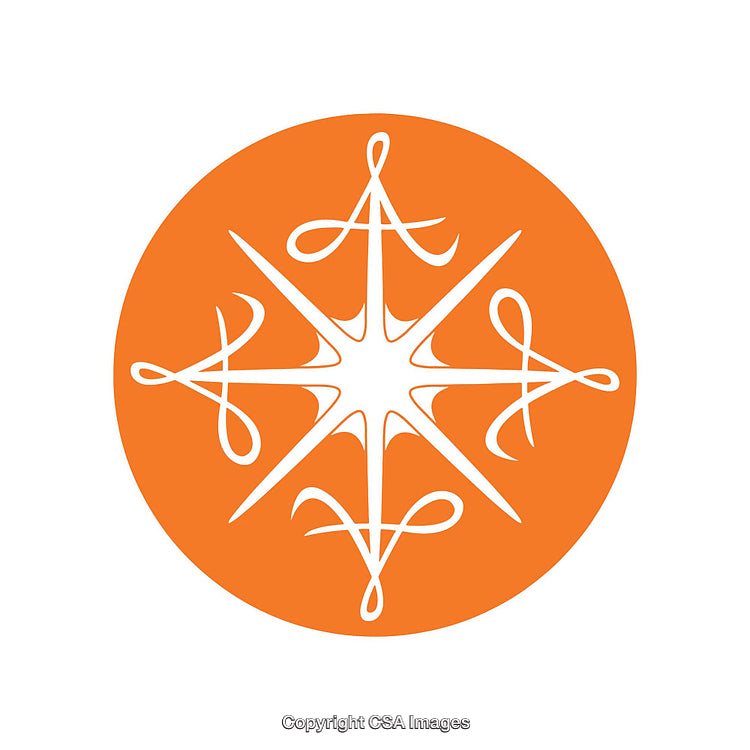 Intricate Orange Circular Design with Decorative Detail Elements