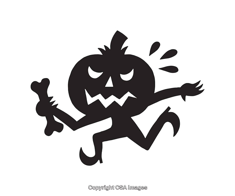 Playful Halloween Pumpkin Illustration Featuring Comedic Scared Pose