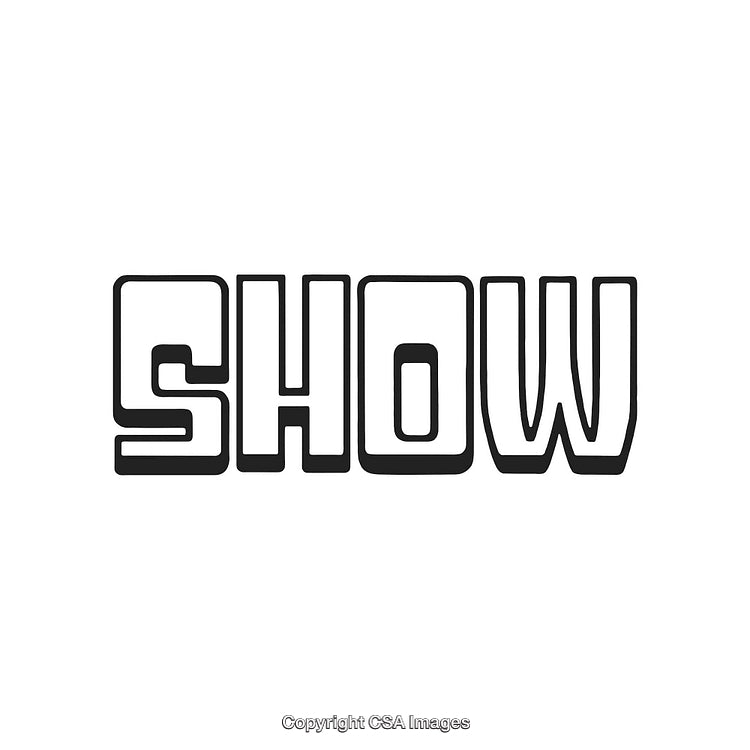 Bold Black Text Design Highlighting the Word 'Show' in Unique Typeface