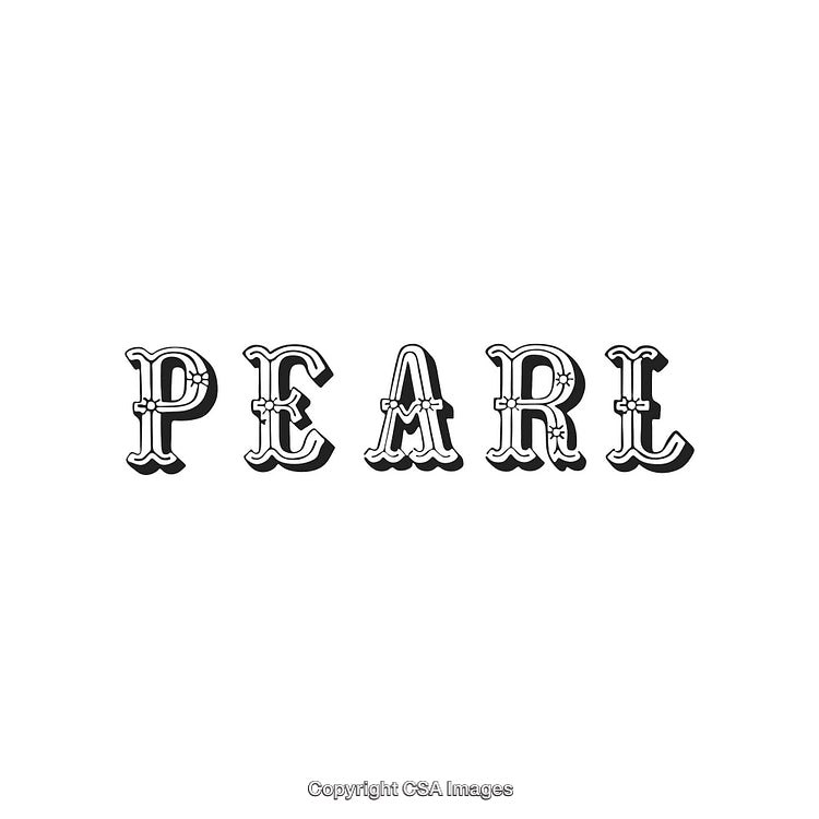 Artistic Typography of the Word Pearl in a Whimsical Style