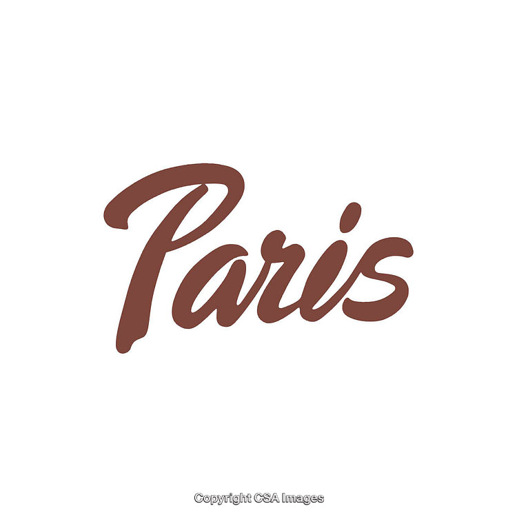 Elegant Script Typeface Display of the Word Paris