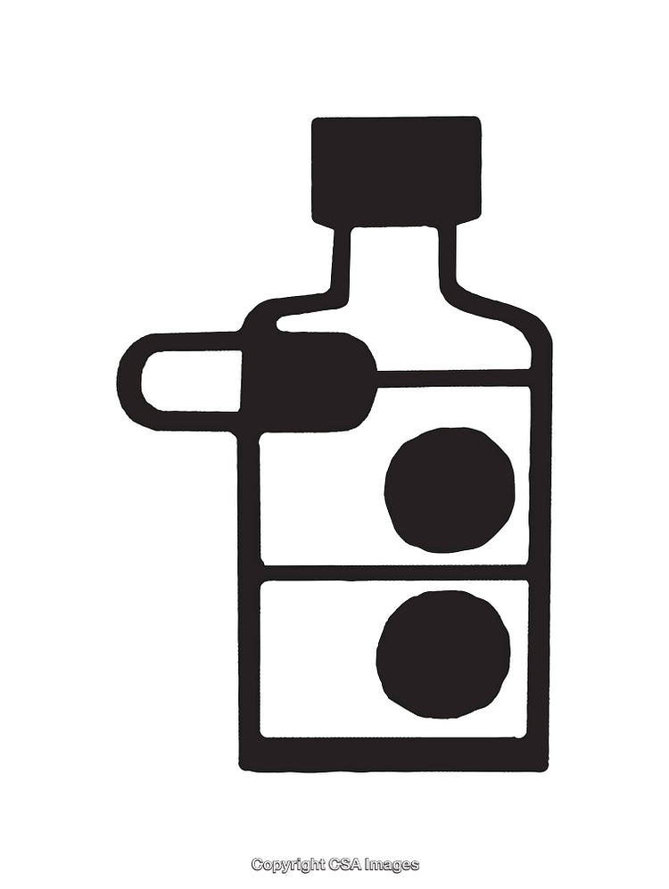 Minimalistic Black and White Icon of a Container with Two Compartments