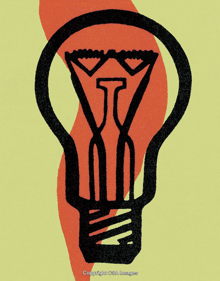 Creative Abstract Depiction of a Light Bulb Over Colorful Background Design