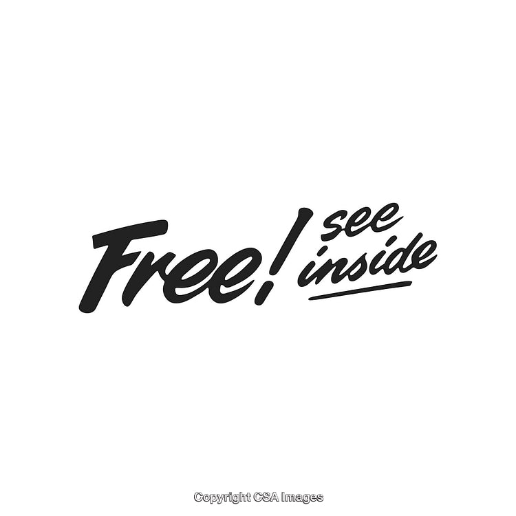 Stylized Illustration Featuring 'Free! See Inside' Text on White Background