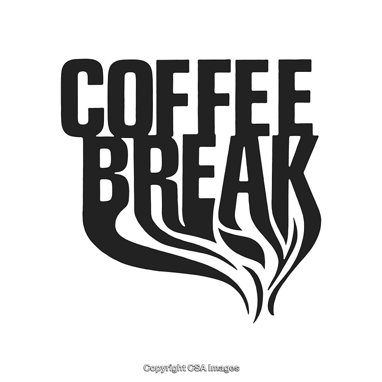 Creative Coffee Break Typography Design With Flowing Text Emphasizing Relaxation