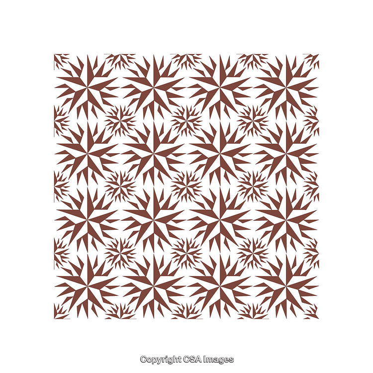 Seamless Brown Geometric Star Pattern with Abstract Artistic Motif Design